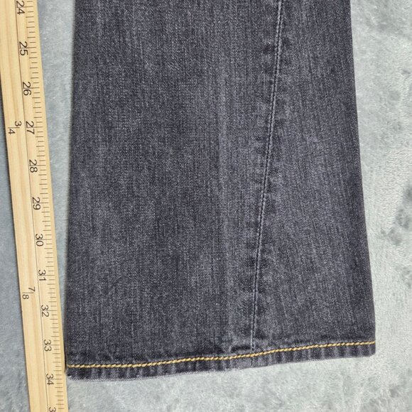 Vintage True Religion Jeans Womens 25 Gray Joey Big T Flare Twisted Leg USA Made - Picture 11 of 11